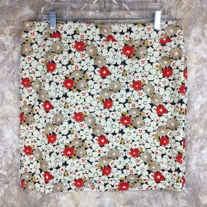 New Ann Taylor floral cream and orange skirt